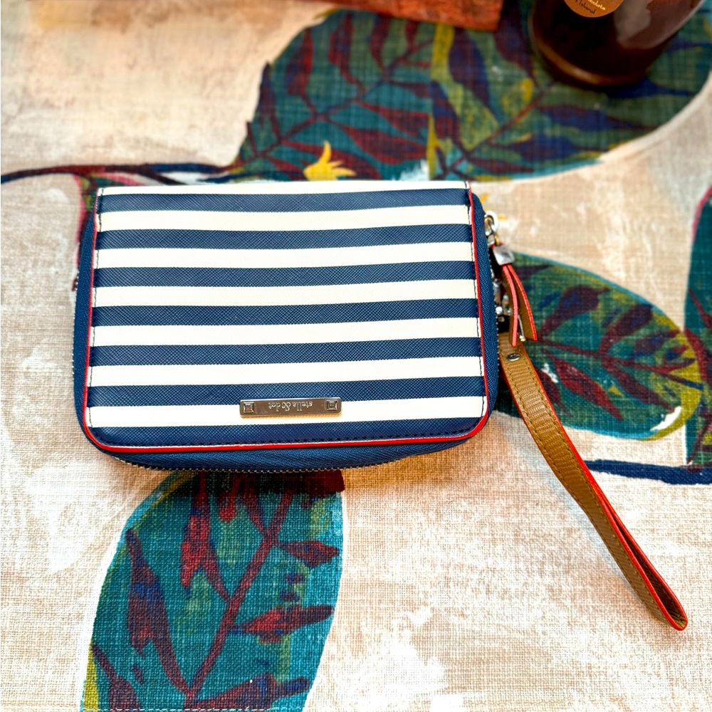Stella & Dot, Wristlet, Blue and White striped